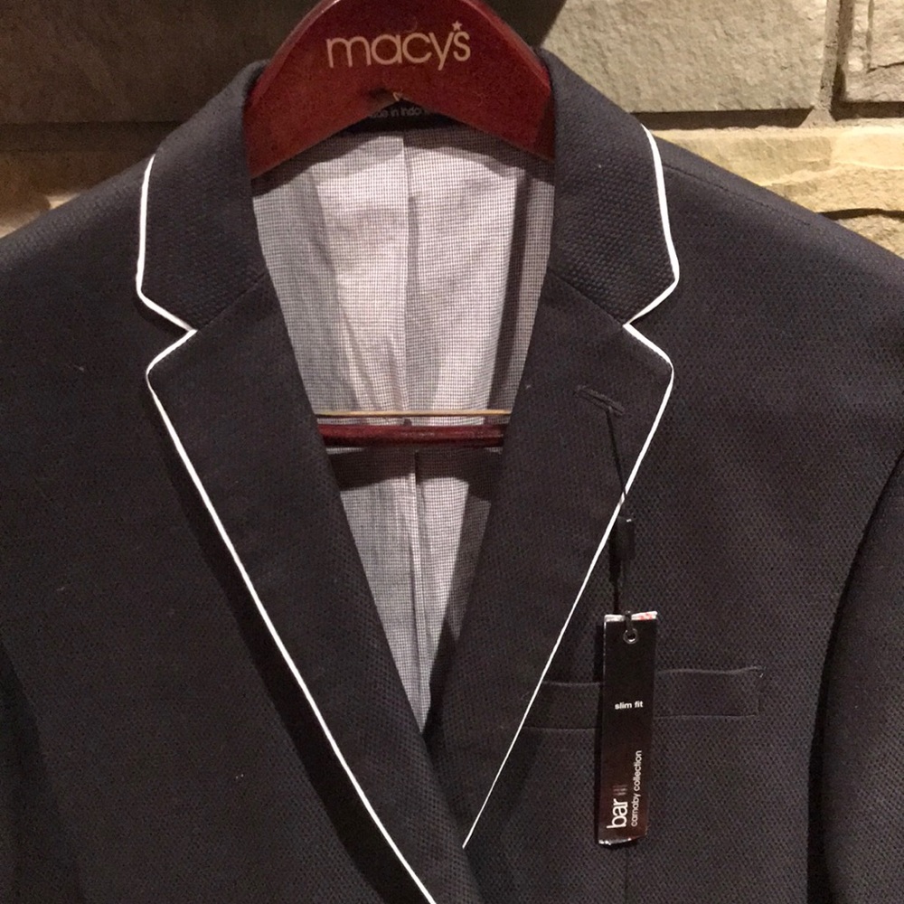 bar III Macy’s UNIQUE Navy Blue Blazer